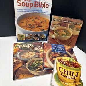 Soup Cookbooks Lot of 5 Books Soup Stew Chili Recipes‎